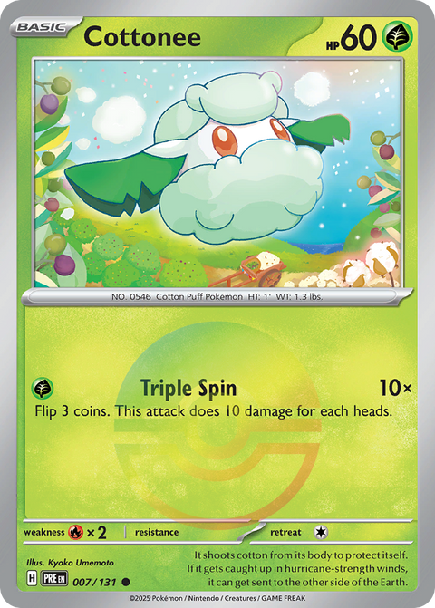Cottonee - Prismatic Evolutions - 007/131 - Poke Ball Reverse Holofoil