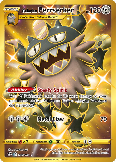 Galarian Perrserker - Rebel Clash - 205/192 - Holofoil