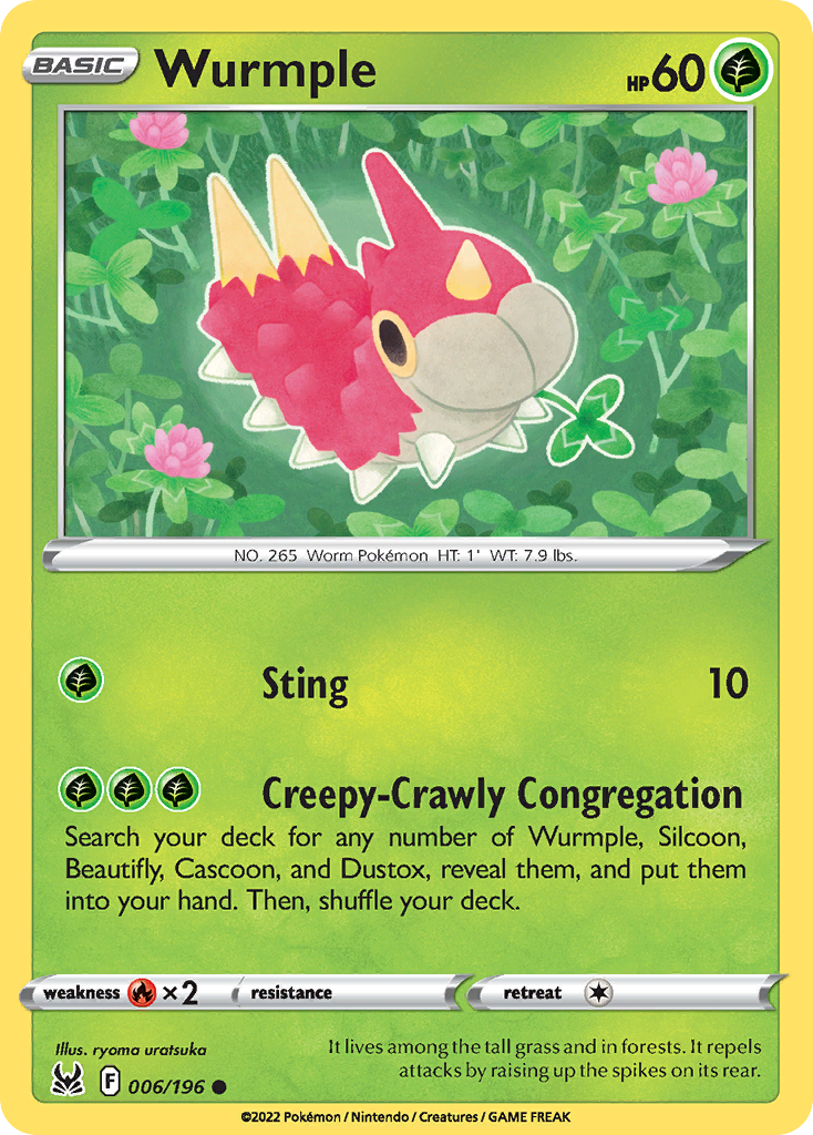 Wurmple - Lost Origin - 006/196 - Reverse Holofoil