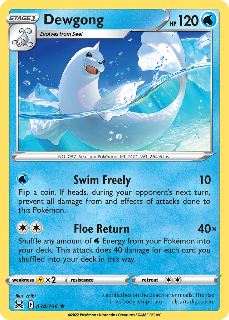 Dewgong - Lost Origin - 034/196