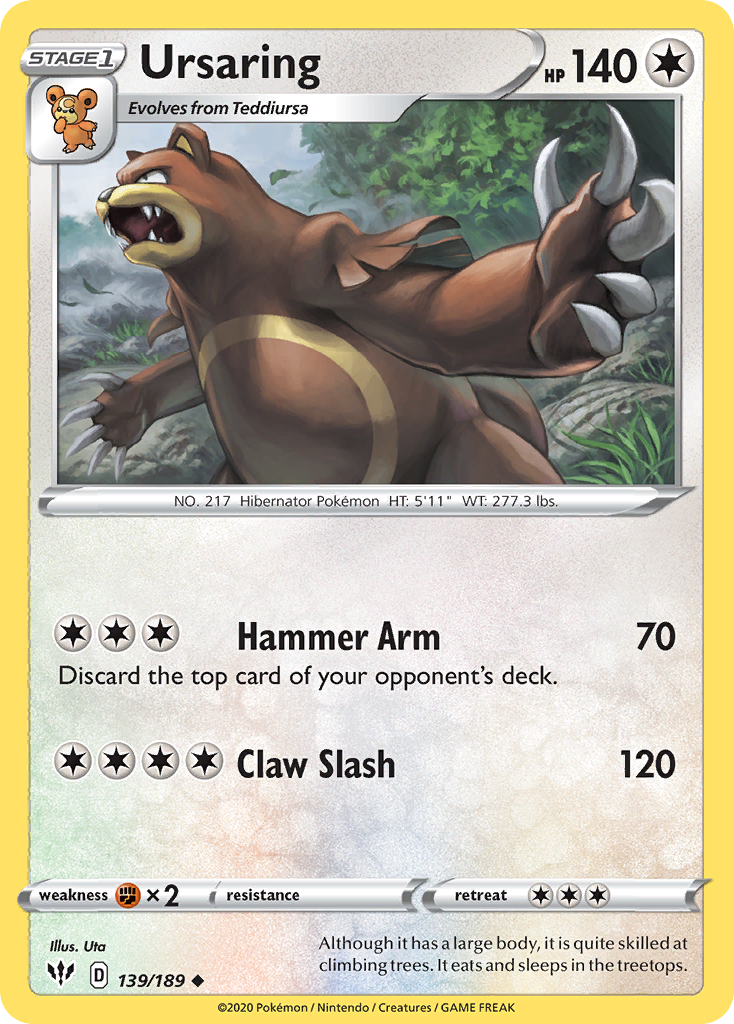 Ursaring - Darkness Ablaze - 139/189 - Reverse Holofoil