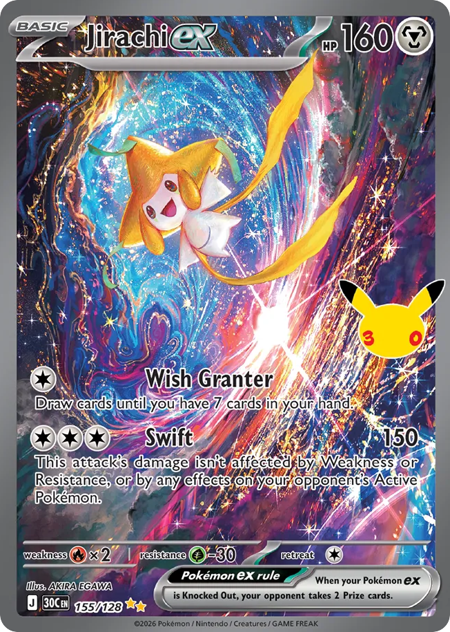 Jirachi ex - 30th Celebration - 155/128 - Holofoil