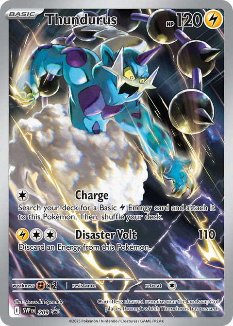 Thundurus - Scarlet & Violet Black Star Promos - 209 - Pokemon Center Stamp