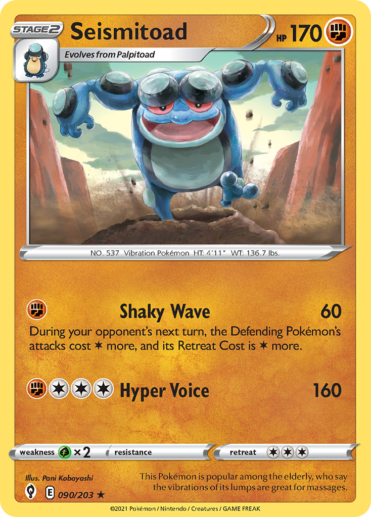 Seismitoad - Evolving Skies - 090/203 - Reverse Holofoil