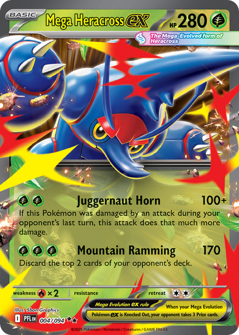 Mega Heracross ex - Phantasmal Flames - 004/094 - Holofoil