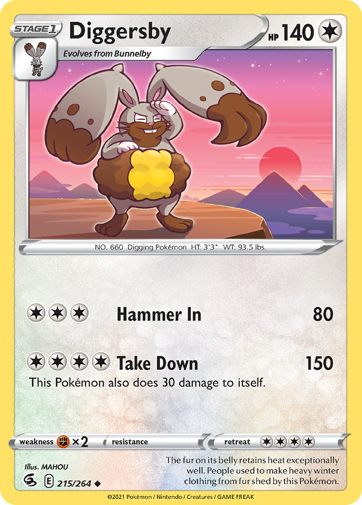 Diggersby - Fusion Strike - 215/264 - Reverse Holofoil