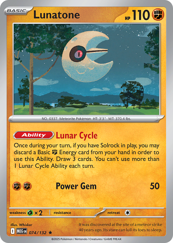 Lunatone - Mega Evolution - 074/132 - Holofoil