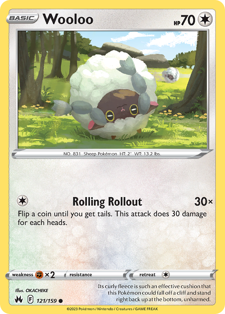Wooloo - Crown Zenith - 121/159 - Reverse Holofoil