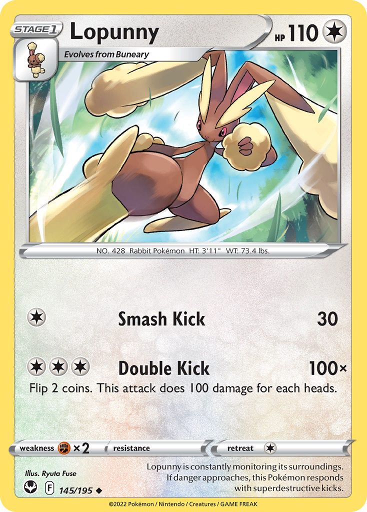 Lopunny - Silver Tempest - 145/195 - Reverse Holofoil
