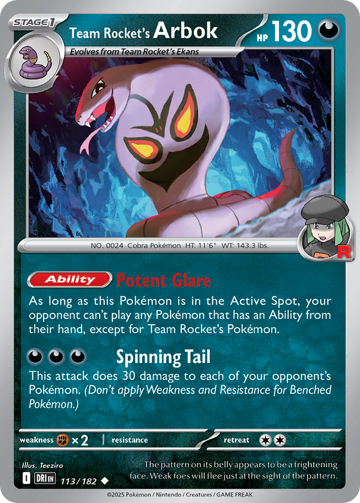 Team Rocket's Arbok - Destined Rivals - 113/182