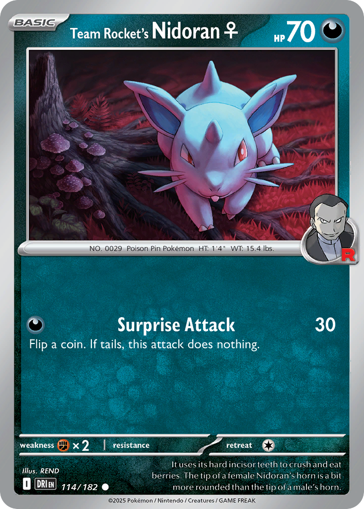 Team Rocket's Nidoran♀ - Destined Rivals - 114/182 - Reverse Holofoil