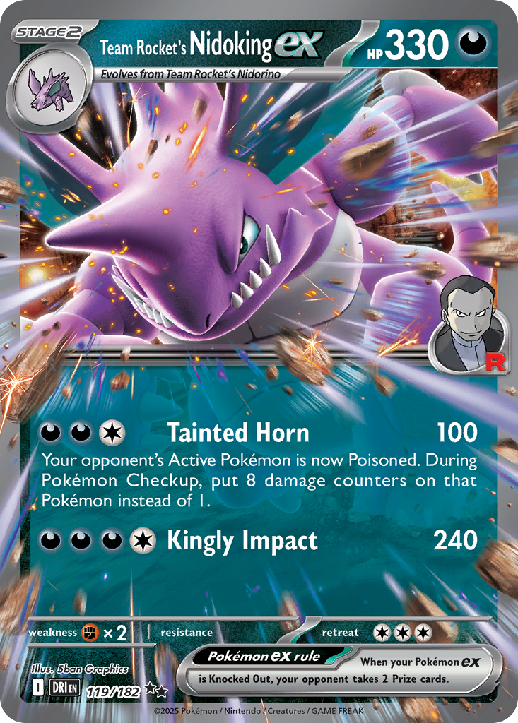 Team Rocket's Nidoking ex - Destined Rivals - 119/182 - Holofoil