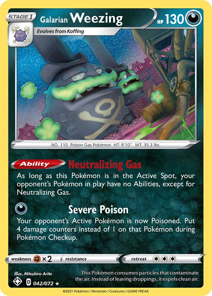Galarian Weezing - Shining Fates - 042/072 - Reverse Holofoil