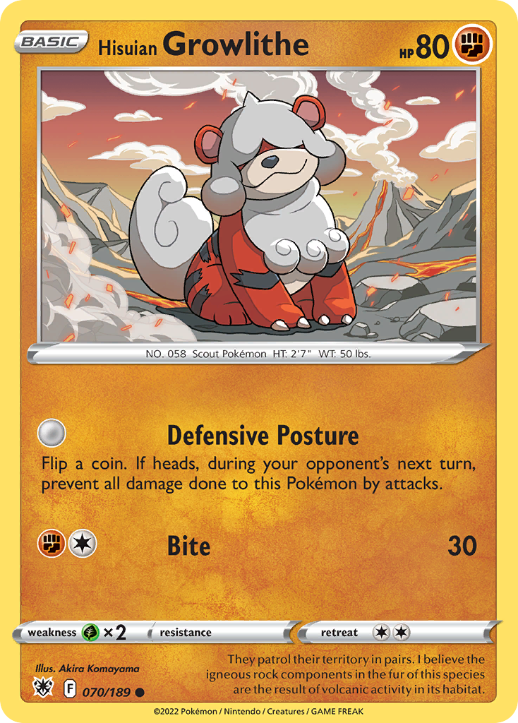 Hisuian Growlithe - Astral Radiance - 070/189 - Reverse Holofoil