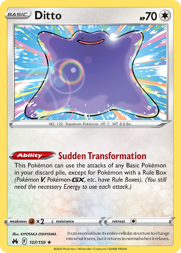 Ditto - Crown Zenith - 107/159 - Reverse Holofoil
