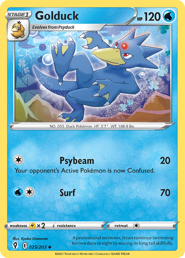 Golduck - Evolving Skies - 025/203 - Reverse Holofoil