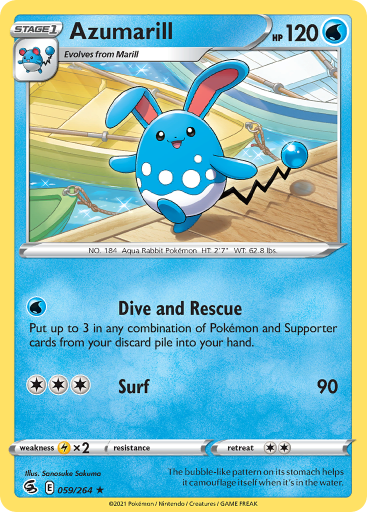 Azumarill - Fusion Strike - 059/264 - Reverse Holofoil