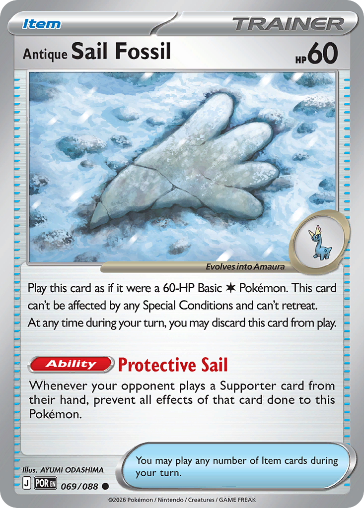 Antique Sail Fossil - Perfect Order - 069/088 - Reverse Holofoil