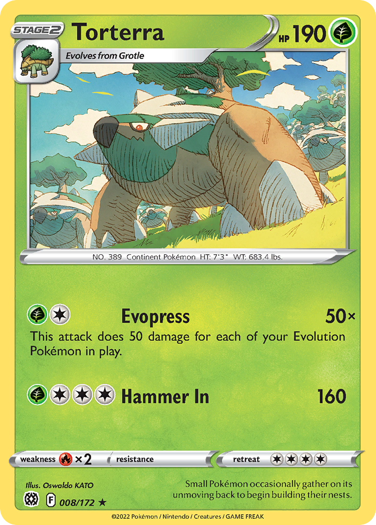Torterra - Brilliant Stars - 008/172 - Reverse Holofoil