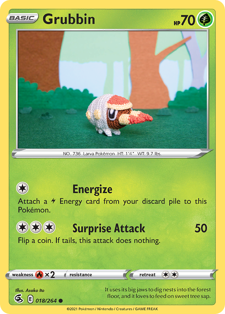 Grubbin - Fusion Strike - 018/264 - Reverse Holofoil