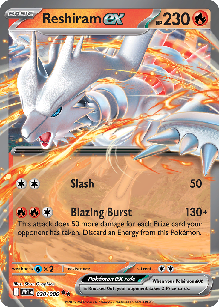 Reshiram ex - White Flare - 020/086 - Expansion Stamp Holofoil