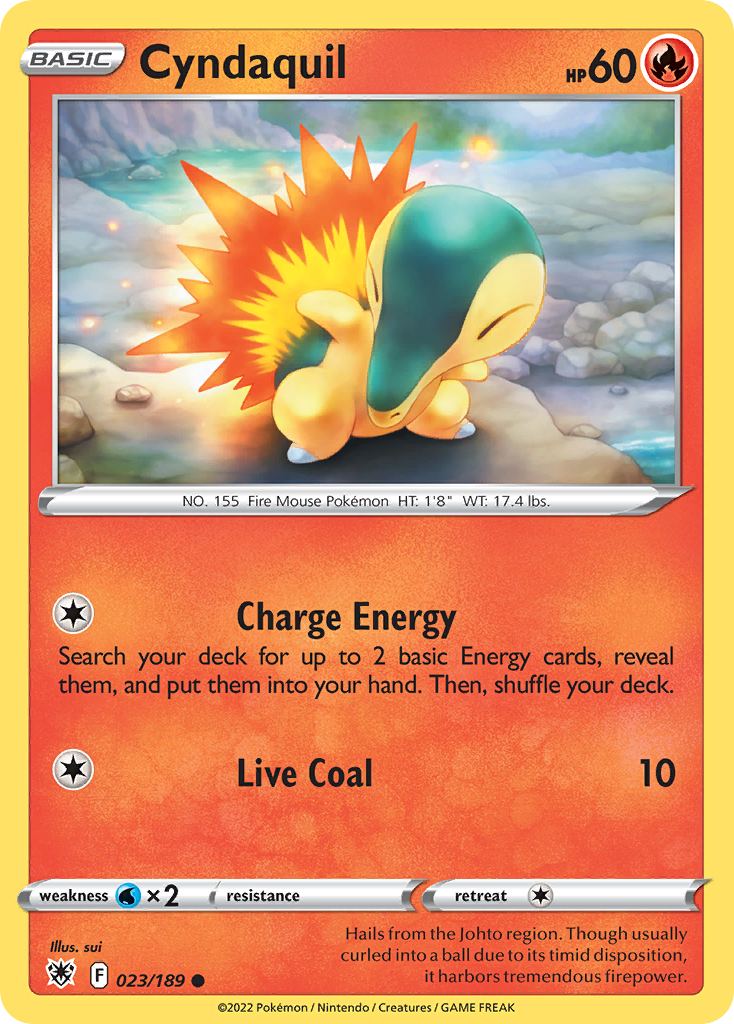 Cyndaquil - Astral Radiance - 023/189 - Reverse Holofoil
