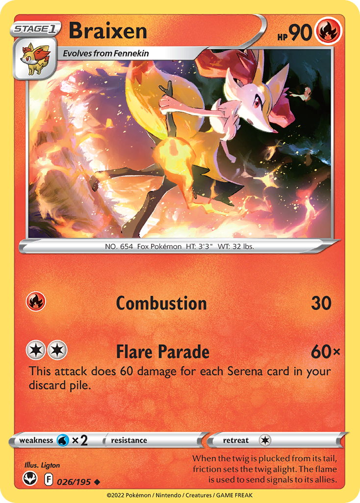 Braixen - Silver Tempest - 026/195