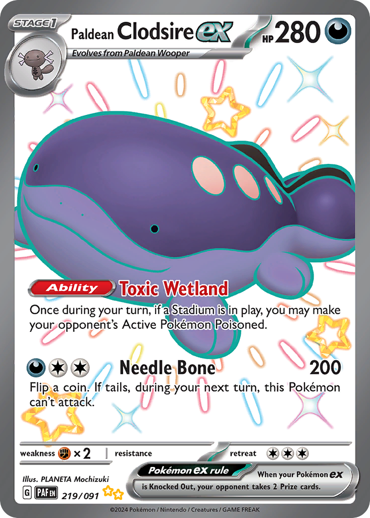 Paldean Clodsire ex - Paldean Fates - 219/091 - Holofoil