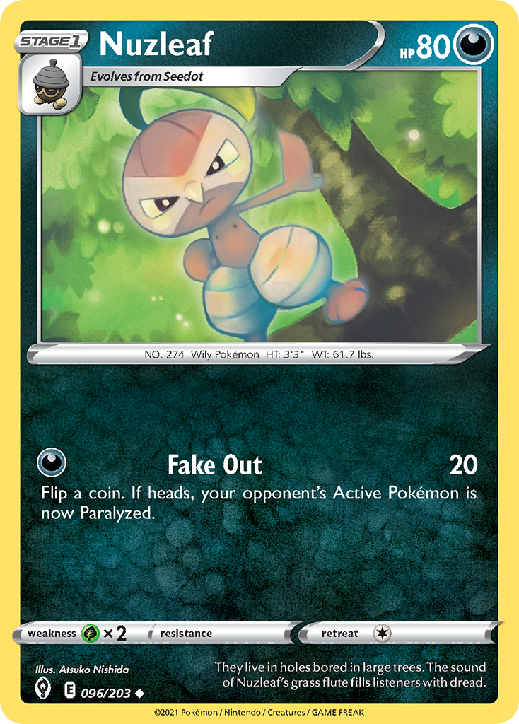 Nuzleaf - Evolving Skies - 096/203 - Reverse Holofoil