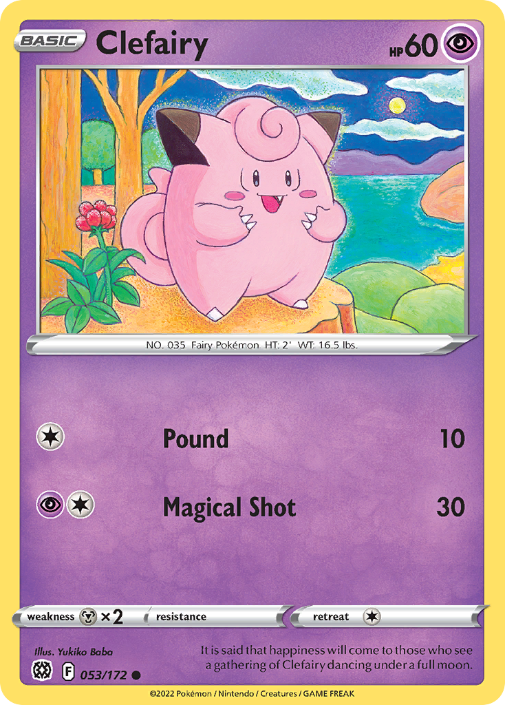 Clefairy - Brilliant Stars - 053/172 - Reverse Holofoil