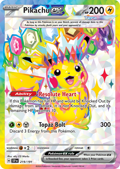 Pikachu ex - Surging Sparks - 219/191 - Holofoil
