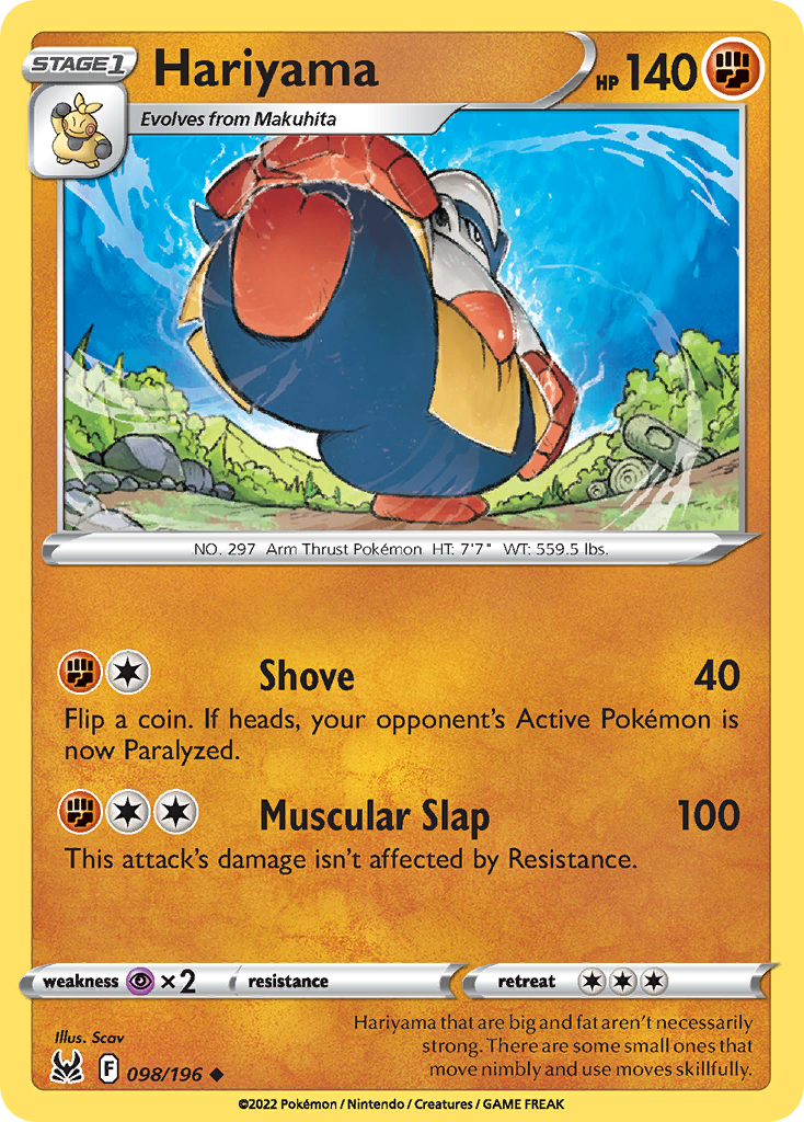 Hariyama - Lost Origin - 098/196 - Reverse Holofoil
