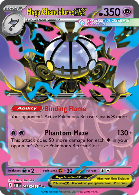 Mega Chandelure ex - Pitch Black - 038/084 - Holofoil