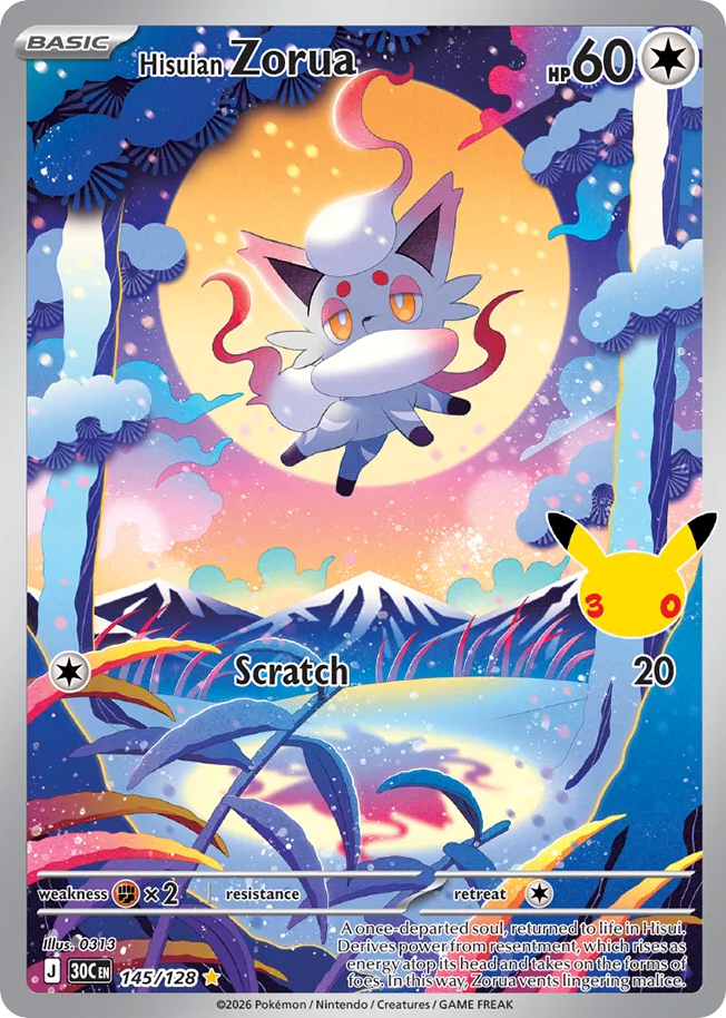 Hisuian Zorua - 30th Celebration - 145/128 - Holofoil