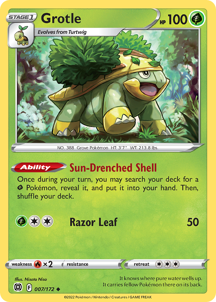 Grotle - Brilliant Stars - 007/172 - Reverse Holofoil