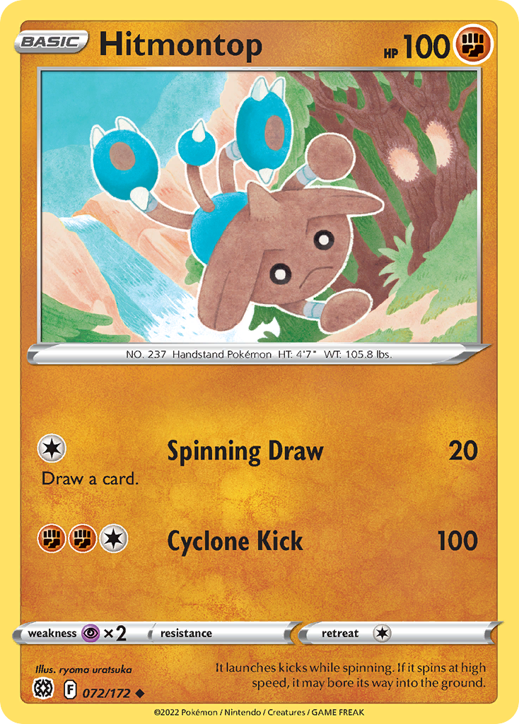 Hitmontop - Brilliant Stars - 072/172 - Reverse Holofoil