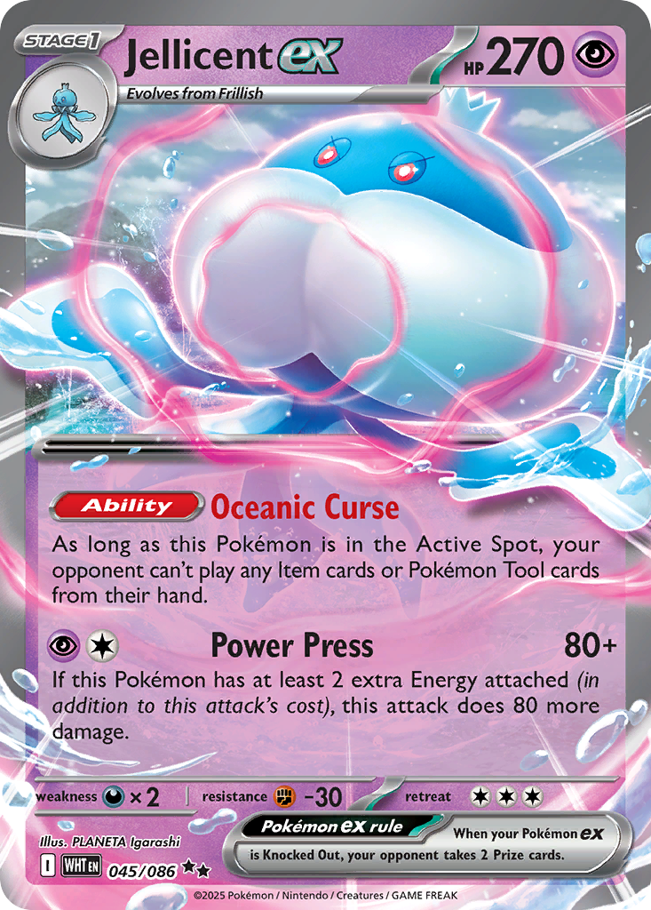 Jellicent ex - White Flare - 045/086 - Holofoil