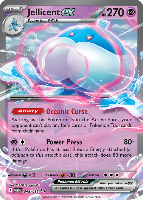 Jellicent ex - White Flare - 045/086 - Holofoil