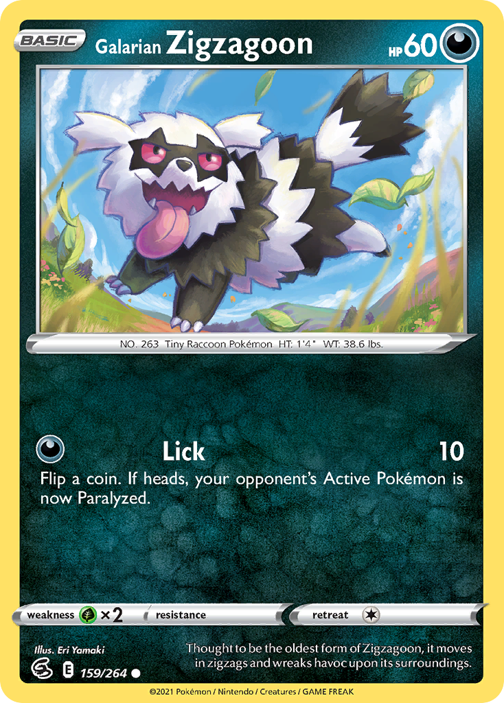 Galarian Zigzagoon - Fusion Strike - 159/264 - Reverse Holofoil