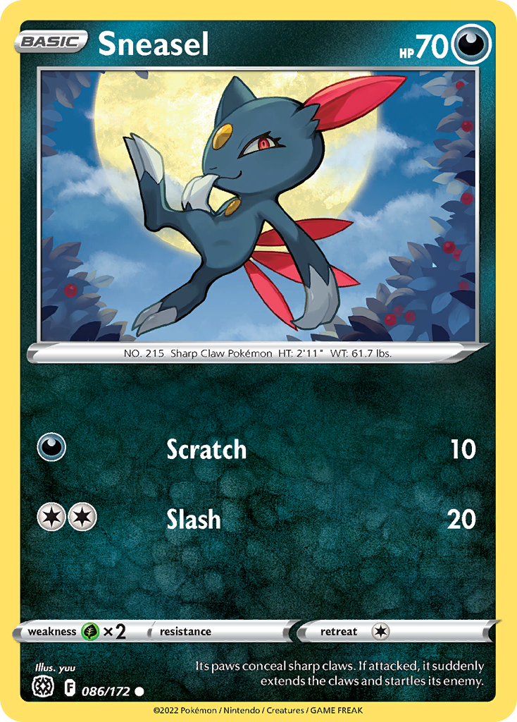Sneasel - Brilliant Stars - 086/172 - Reverse Holofoil