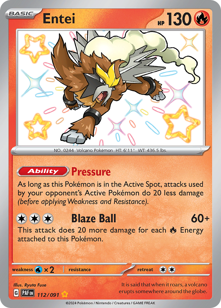 Entei - Paldean Fates - 112/091 - Holofoil