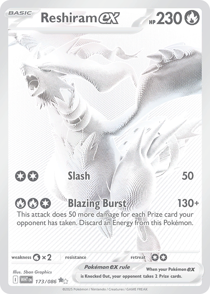 Reshiram ex - White Flare - 173/086 - Holofoil