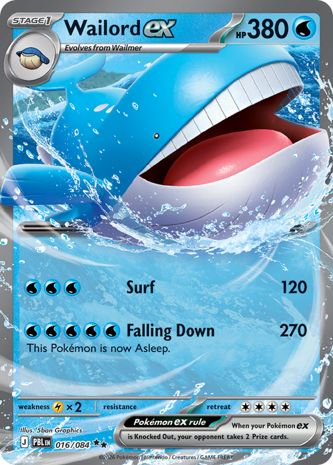 Wailord ex - Pitch Black - 016/084 - Holofoil