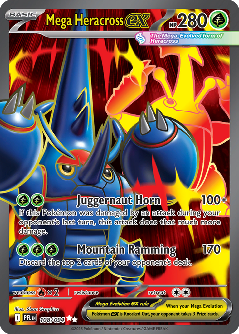 Mega Heracross ex - Phantasmal Flames - 108/094 - Holofoil