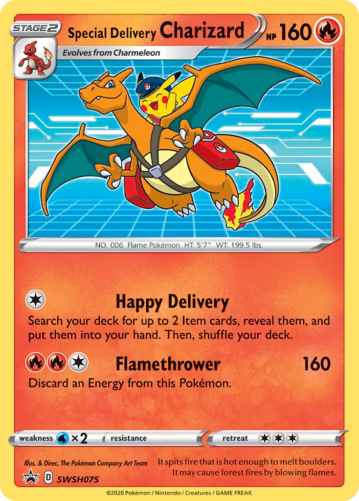 Special Delivery Charizard - SWSH Black Star Promos - SWSH075 - Holofoil