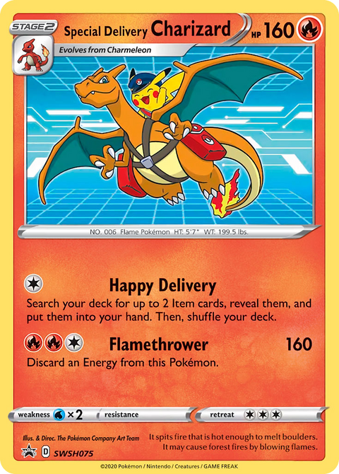 Special Delivery Charizard - SWSH Black Star Promos - SWSH075 - Holofoil