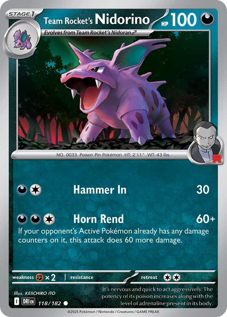 Team Rocket's Nidorino - Destined Rivals - 118/182
