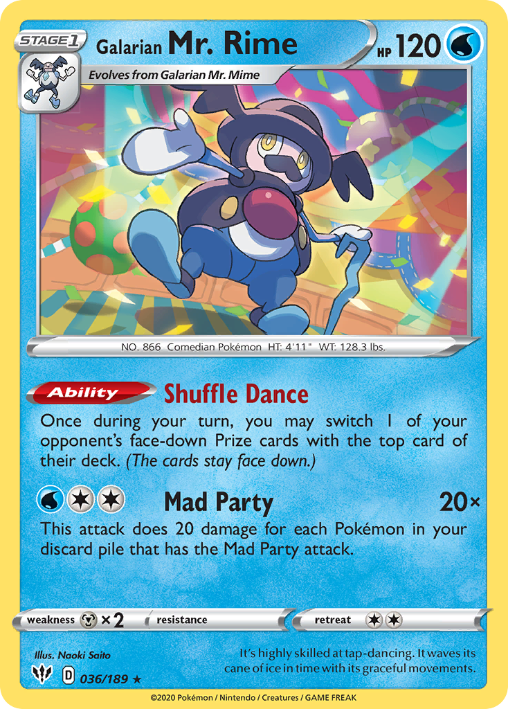 Galarian Mr. Rime - Darkness Ablaze - 036/189