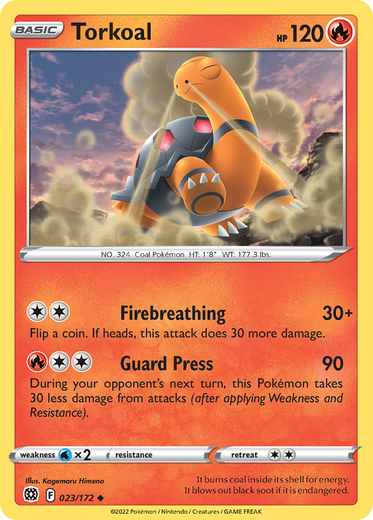 Torkoal - Brilliant Stars - 023/172 - Reverse Holofoil
