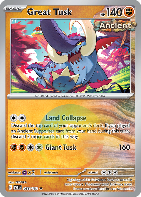 Great Tusk - Prismatic Evolutions - 055/131 - Poke Ball Reverse Holofoil